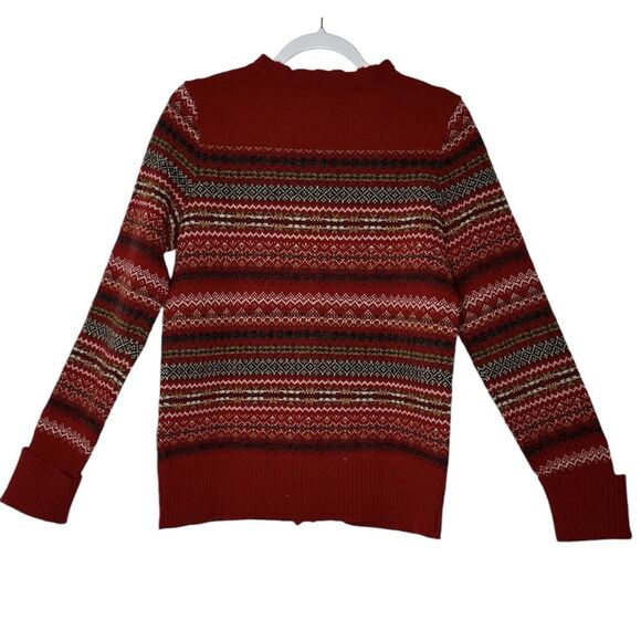 Vintage Eddie Bauer Sweater Top Women Large Red Knit Long Sleeve Grandmacore Y2K - Picture 2 of 9